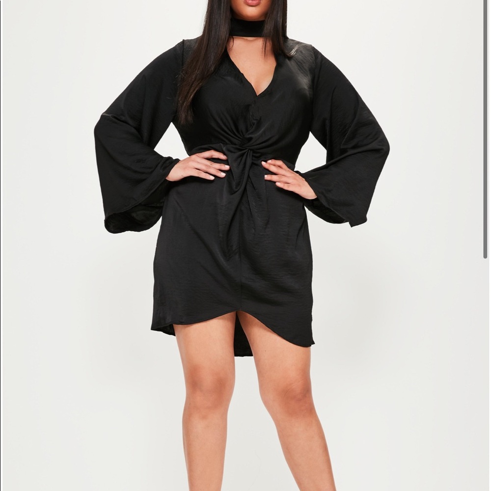 Beautiful black satin tab neck dress 🖤